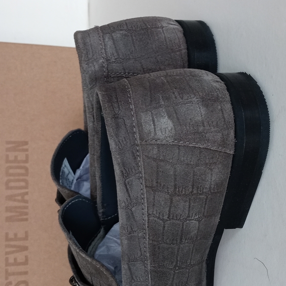 BRAND NEW STEVE MADDEN DONNEL CROC EMBOSSED LEATHER LOAFER - Picture 7 of 16